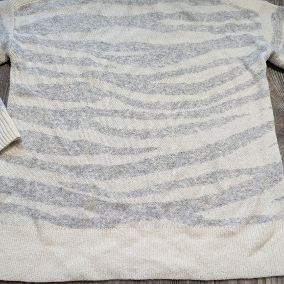 LOFT women's tunic oversized wool blend sweater cream gray Sz XS - Picture 9 of 11